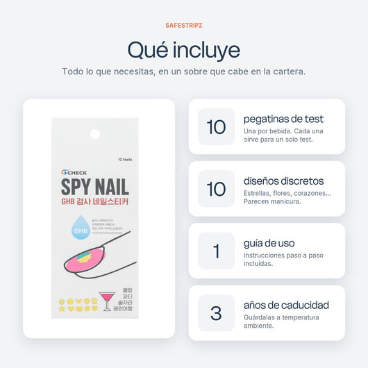 Qué incluye: 10 pegatinas de test y guía de uso